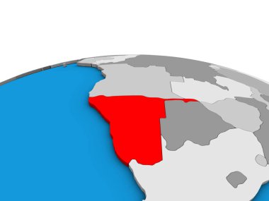 Namibya siyasi 3d dünya üzerinde. 3D çizim.