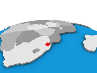 eswatini siyasi 3d dünya üzerinde. 3D çizim.