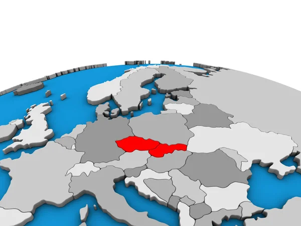 Чехословакия Политическом Глобусе Иллюстрация — стоковое фото