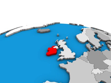 İrlanda'da siyasi 3d küre. 3D çizim.