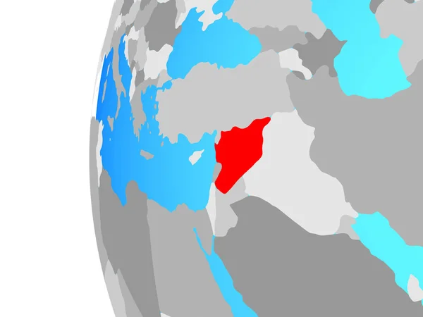 Syrien Blå Politiska Jordglob Illustration — Stockfoto