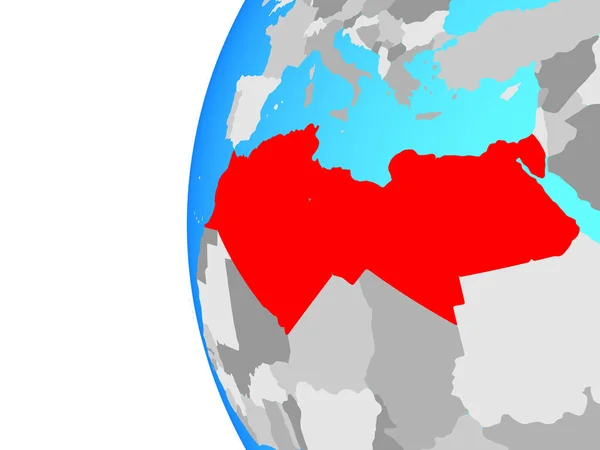 Nordafrika Auf Blauem Politischen Globus Illustration — Stockfoto