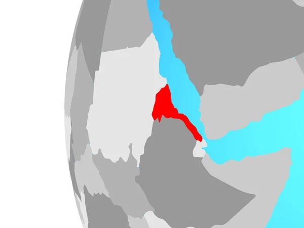Eritrea Kék Politikai Földgömb Illusztráció — Stock Fotó