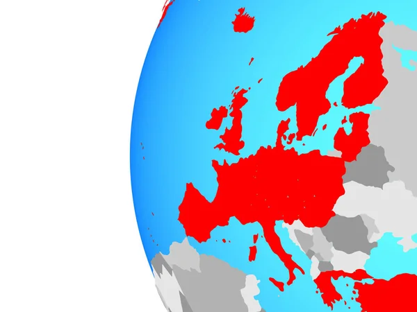 Europejskich Członków Oecd Niebieski Globus Polityczny Ilustracja — Zdjęcie stockowe