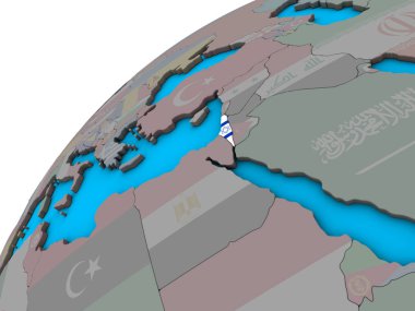 İsrail Ulusal bayrağını 3d dünya ile. 3D çizim.