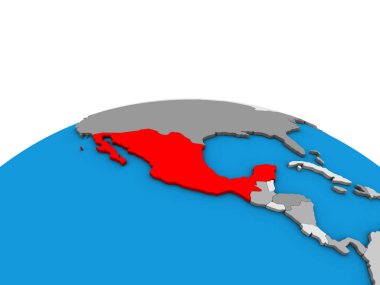 Meksika siyasi 3d dünya üzerinde. 3D çizim.