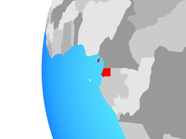 Ekvator Ginesi mavi siyasi dünya üzerinde. 3D çizim.