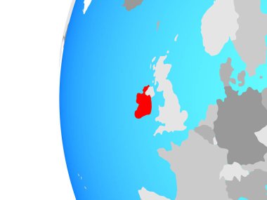 İrlanda'da mavi siyasi dünya. 3D çizim.