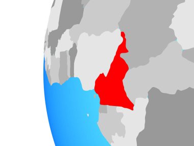 Kamerun mavi siyasi dünya üzerinde. 3D çizim.