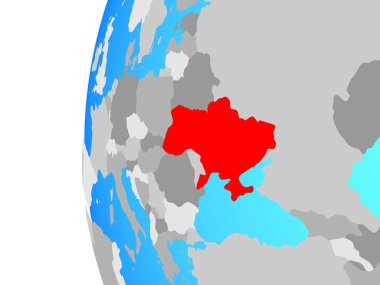 Ukrayna mavi siyasi dünya üzerinde. 3D çizim.