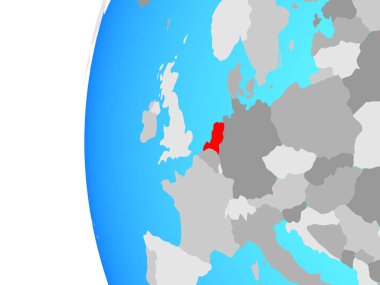 Hollanda mavi siyasi dünya üzerinde. 3D çizim.