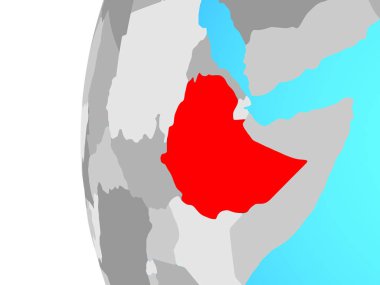 Etiyopya Mavi siyasi dünya üzerinde. 3D çizim.