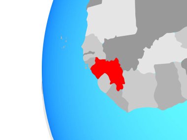 Gine mavi siyasi dünya üzerinde. 3D çizim.