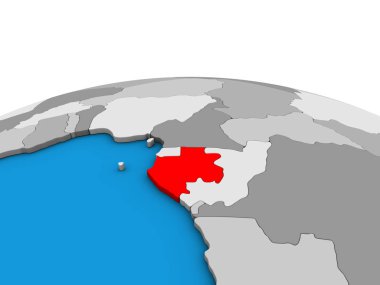 Gabon siyasi 3d dünya üzerinde. 3D çizim.