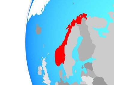 Norveç mavi siyasi dünya üzerinde. 3D çizim.