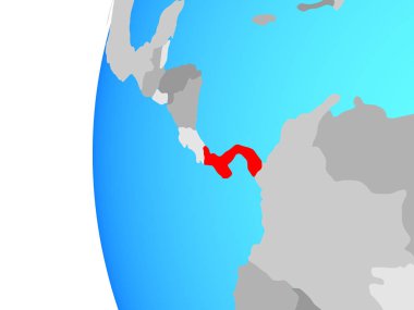 Panama mavi siyasi dünya üzerinde. 3D çizim.