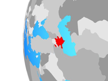 Azerbaycan mavi siyasi dünya üzerinde. 3D çizim.