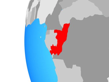 Kongo mavi siyasi dünya üzerinde. 3D çizim.