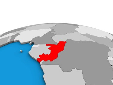 Kongo siyasi 3d dünya üzerinde. 3D çizim.