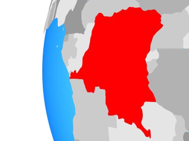 Kongo mavi siyasi dünya üzerinde dem mümessili. 3D çizim.