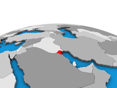 Kuveyt siyasi 3d dünya üzerinde. 3D çizim.