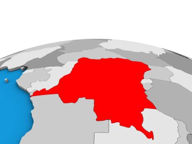Kongo siyasi 3d Globe dem mümessili. 3D çizim.