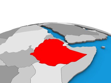 Etiyopya siyasi 3d dünya üzerinde. 3D çizim.