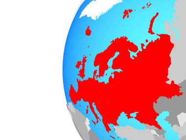 Avrupa Mavi siyasi dünya üzerinde. 3D çizim.