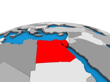 Mısır siyasi 3d dünya üzerinde. 3D çizim.