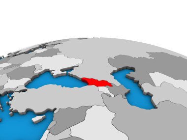Georgia siyasi 3d dünya üzerinde. 3D çizim.