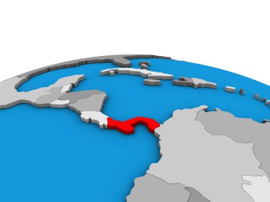 Panama siyasi 3d dünya üzerinde. 3D çizim.