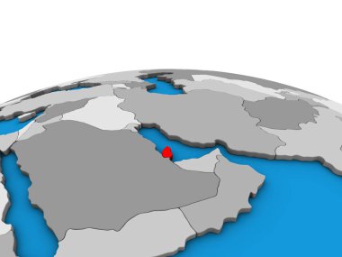 Katar siyasi 3d dünya üzerinde. 3D çizim.