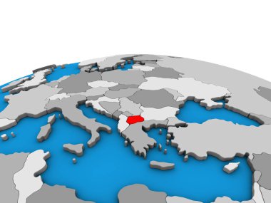 Makedonya siyasi 3d dünya üzerinde. 3D çizim.