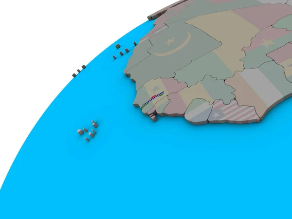 冈比亚与国旗在3D — 图库照片