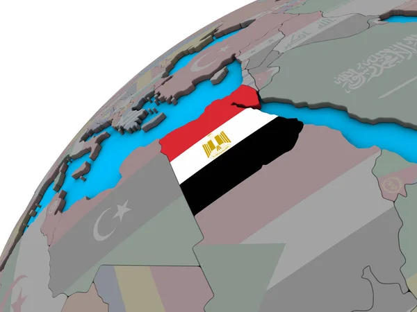 Egypte Met Nationale Vlag Globe Illustratie — Stockfoto