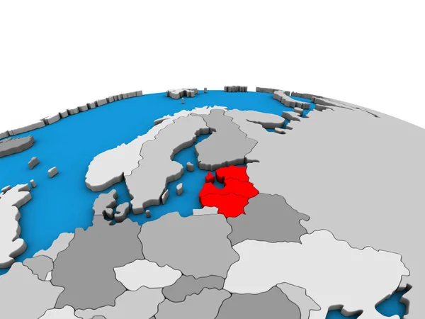 Państwa Bałtyckie Globus Polityczny Ilustracja — Zdjęcie stockowe