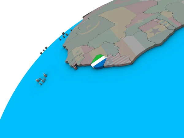 Sierra Leone Met Nationale Vlag Globe Illustratie — Stockfoto