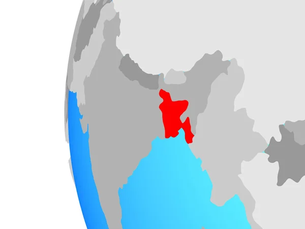 孟加拉国在蓝色的政治世界 — 图库照片