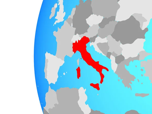 Italien Auf Blauem Politischen Globus Illustration — Stockfoto