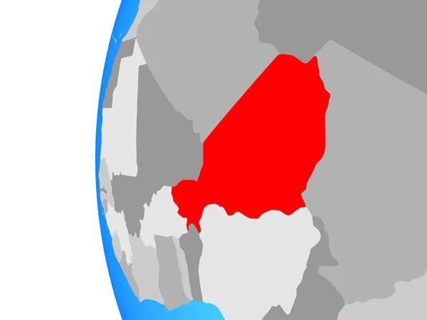 Niger Blå Politiska Jordglob Illustration — Stockfoto