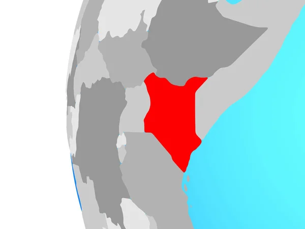 Keňa Modré Politické Globe Obrázek — Stock fotografie