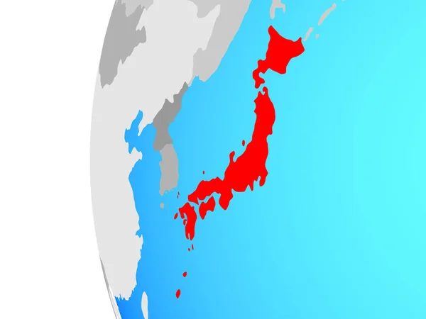 Япония Голубом Политическом Шаре Иллюстрация — стоковое фото