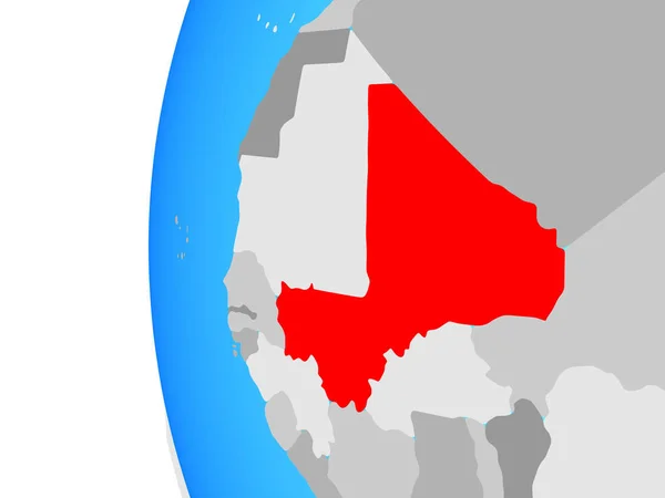 Mali Kék Politikai Földgömb Illusztráció — Stock Fotó