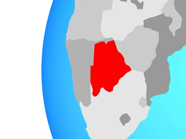 Botswana Blauwe Politieke Wereldbol Illustratie — Stockfoto