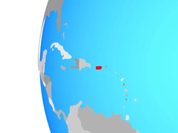 Porto Riko Mavi Siyasi Dünya Üzerinde Çizim — Stok fotoğraf