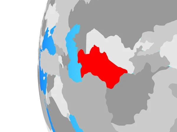 Türkmenisztán Kék Politikai Földgömb Illusztráció — Stock Fotó