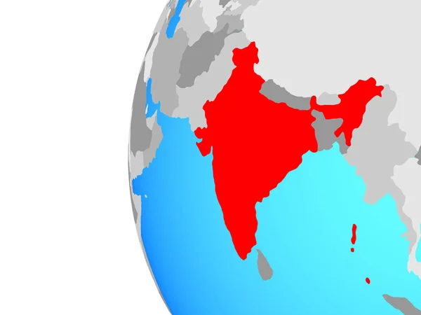 India Kék Politikai Földgömb Illusztráció — Stock Fotó