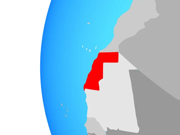 Western Sahara Blue Political Globe Illustration — Stock Photo, Image