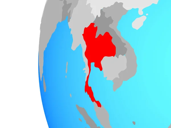 Tajlandia Niebieski Globus Polityczny Ilustracja — Zdjęcie stockowe