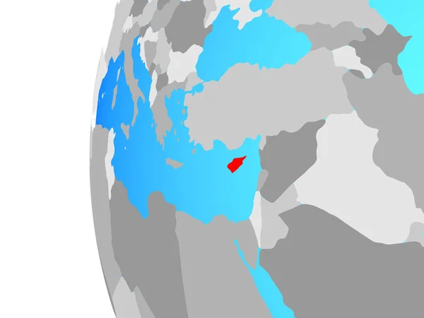 Ciprus Kék Politikai Földgömb Illusztráció — Stock Fotó